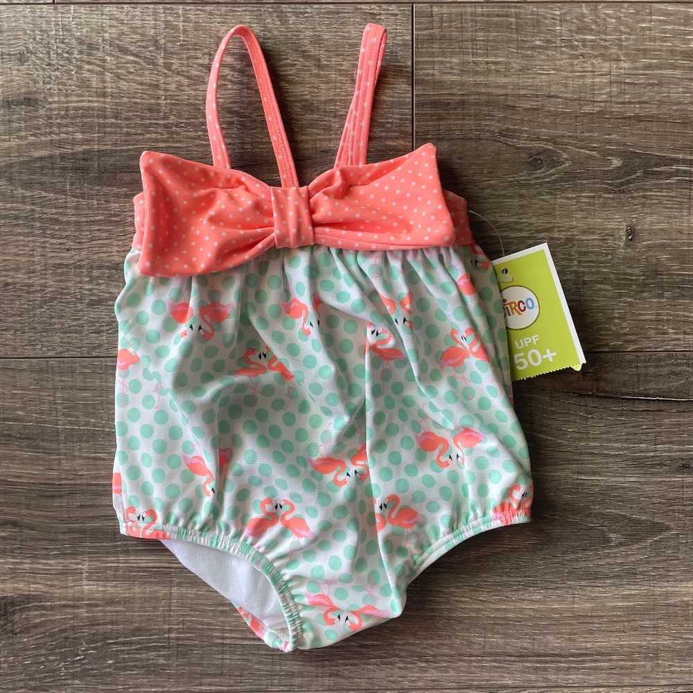 NWT Baby Girl Flamingo Swimsuit